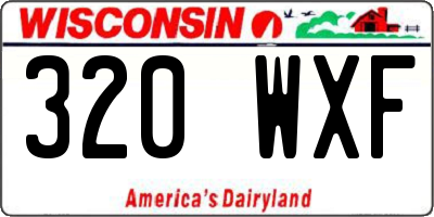 WI license plate 320WXF
