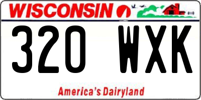 WI license plate 320WXK