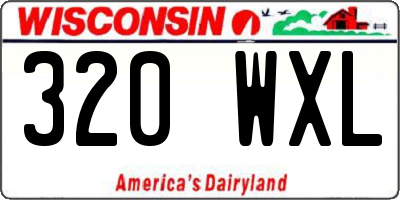 WI license plate 320WXL