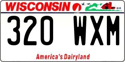 WI license plate 320WXM