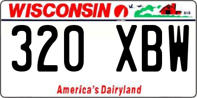 WI license plate 320XBW