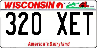 WI license plate 320XET