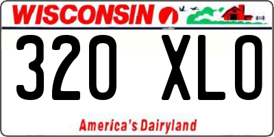WI license plate 320XLO