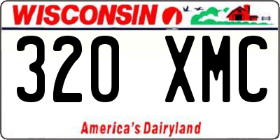 WI license plate 320XMC