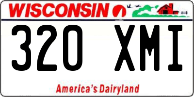 WI license plate 320XMI