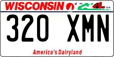 WI license plate 320XMN