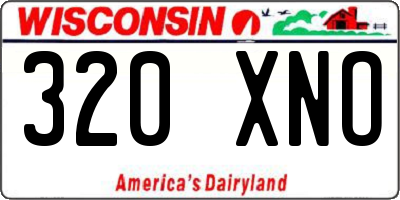 WI license plate 320XNO