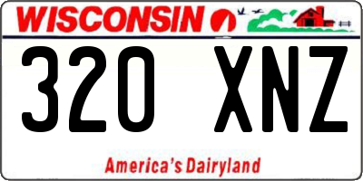 WI license plate 320XNZ