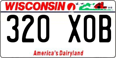 WI license plate 320XOB