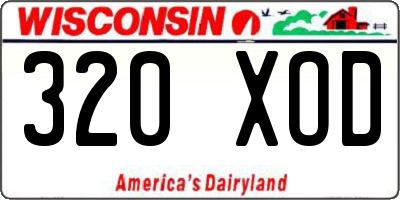 WI license plate 320XOD