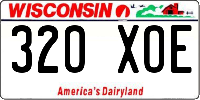WI license plate 320XOE
