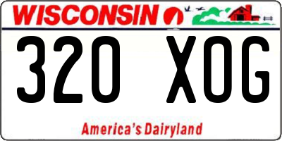WI license plate 320XOG