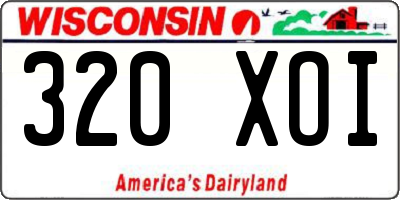 WI license plate 320XOI