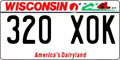 WI license plate 320XOK