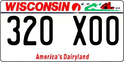 WI license plate 320XOO
