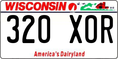 WI license plate 320XOR