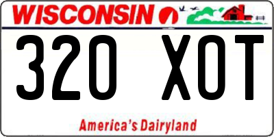 WI license plate 320XOT
