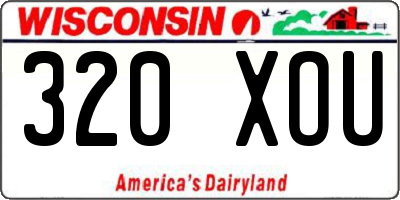 WI license plate 320XOU
