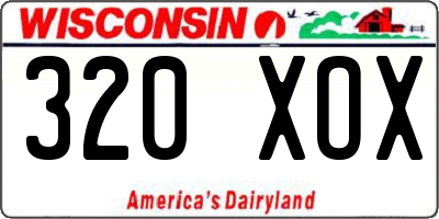 WI license plate 320XOX