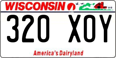 WI license plate 320XOY