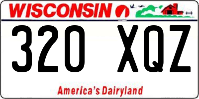 WI license plate 320XQZ
