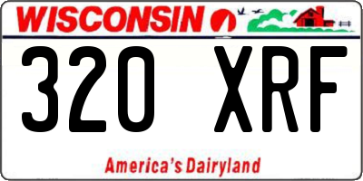 WI license plate 320XRF