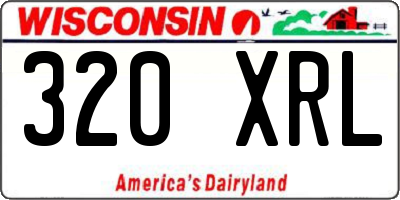 WI license plate 320XRL