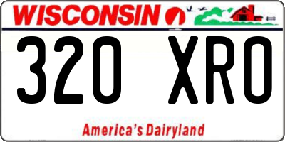WI license plate 320XRO