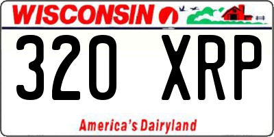 WI license plate 320XRP