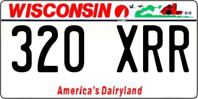 WI license plate 320XRR