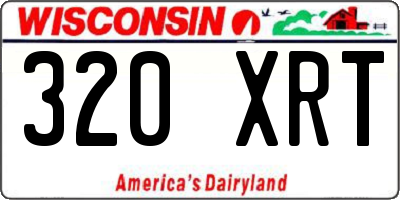 WI license plate 320XRT