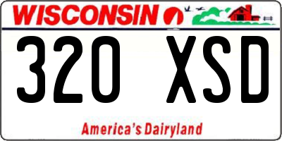 WI license plate 320XSD