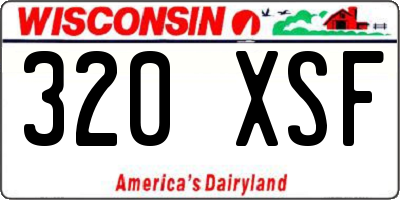 WI license plate 320XSF