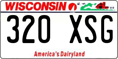 WI license plate 320XSG