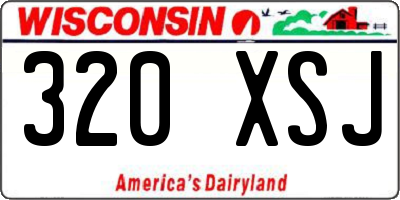 WI license plate 320XSJ