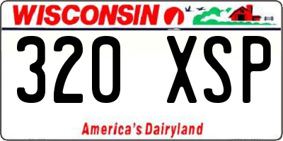 WI license plate 320XSP