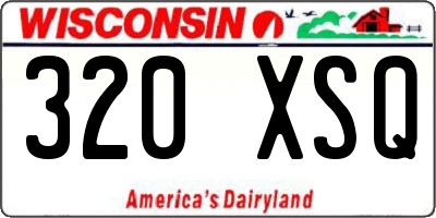 WI license plate 320XSQ