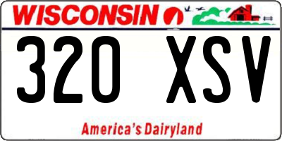 WI license plate 320XSV