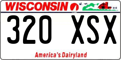WI license plate 320XSX