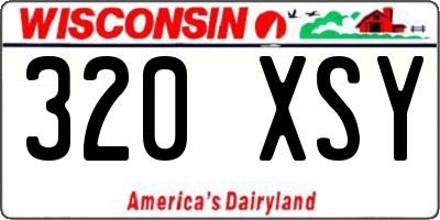 WI license plate 320XSY