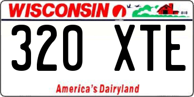 WI license plate 320XTE