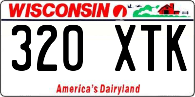 WI license plate 320XTK