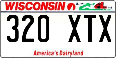 WI license plate 320XTX
