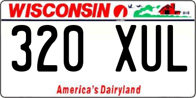 WI license plate 320XUL