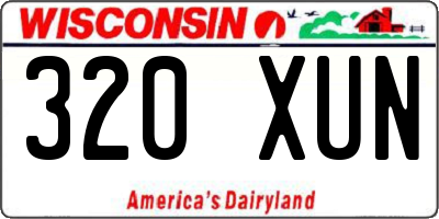 WI license plate 320XUN
