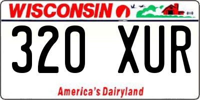 WI license plate 320XUR