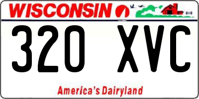 WI license plate 320XVC