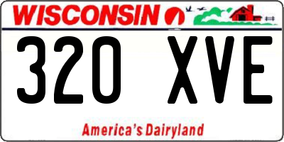WI license plate 320XVE