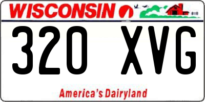 WI license plate 320XVG