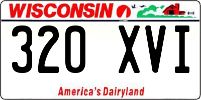 WI license plate 320XVI